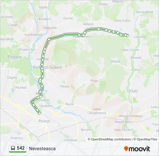 542 Bus Line Map