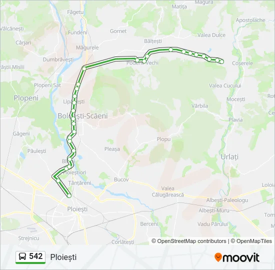 542 Bus Line Map