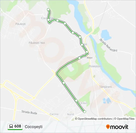 608 Bus Line Map