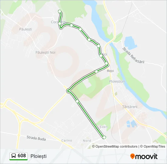 608 Bus Line Map