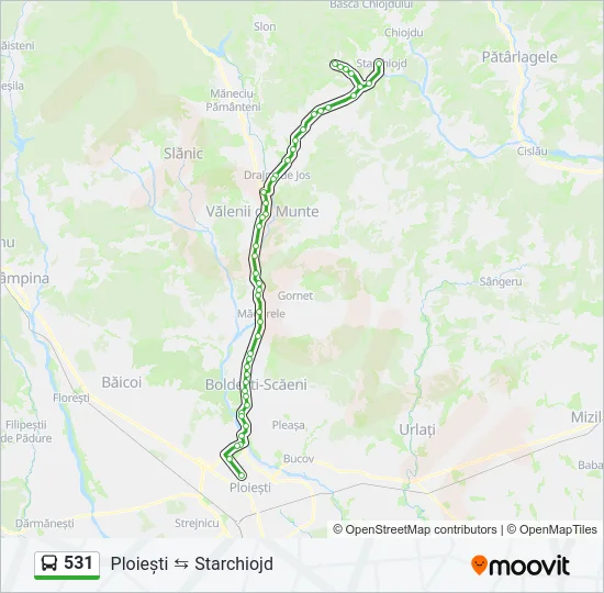 531 Bus Line Map