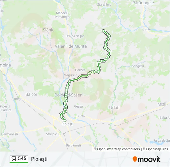545 Bus Line Map