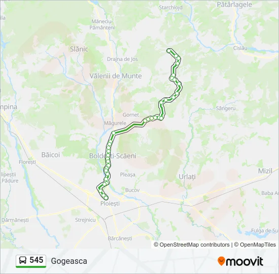 545 Bus Line Map