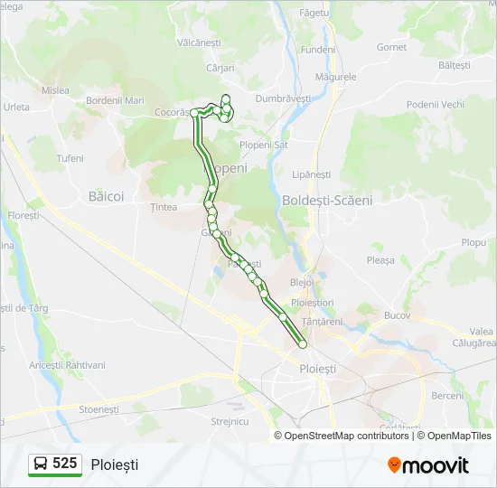 525 Bus Line Map