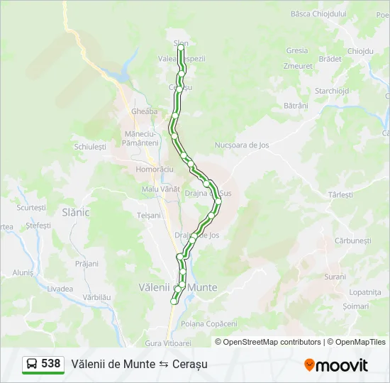 538 Bus Line Map