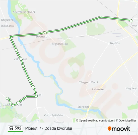 592 Bus Line Map