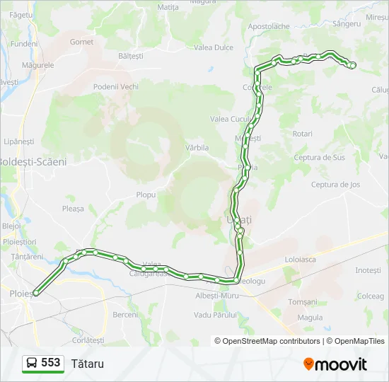 553 Bus Line Map