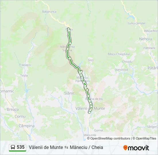 535 Bus Line Map