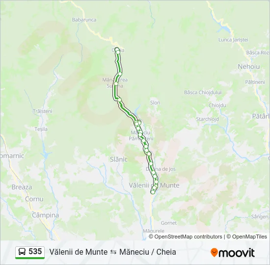 535 Bus Line Map