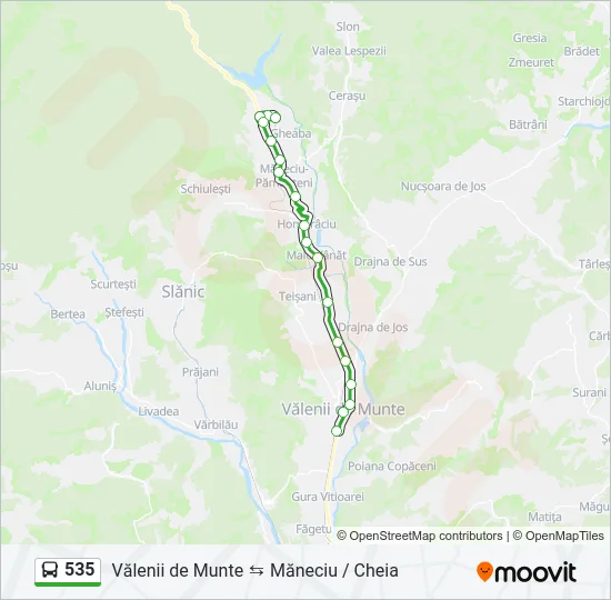 535 Bus Line Map