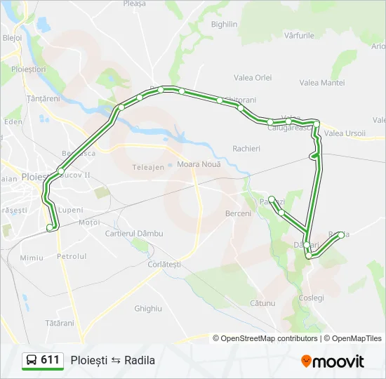 611 Bus Line Map