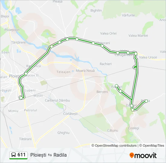 611 Bus Line Map