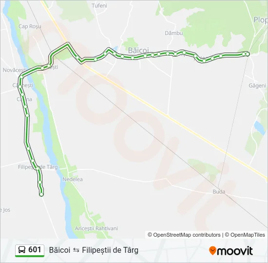 601 Bus Line Map