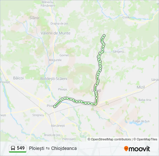 549 Bus Line Map