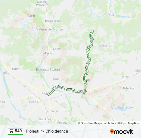 549 Bus Line Map