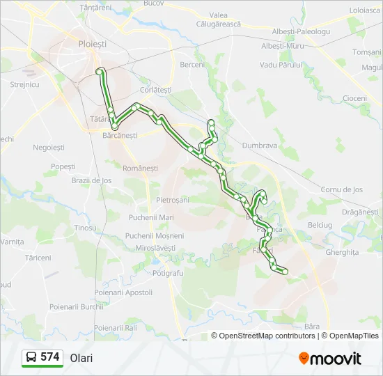 574 Bus Line Map