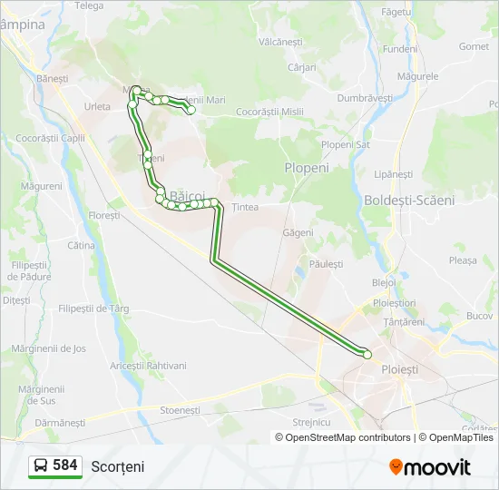 584 Bus Line Map