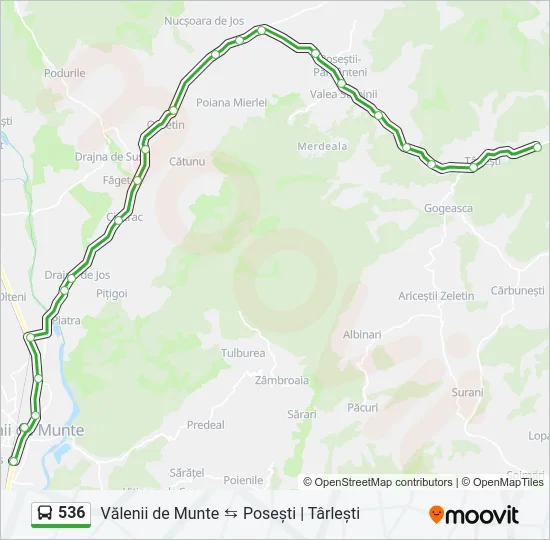 536 Bus Line Map