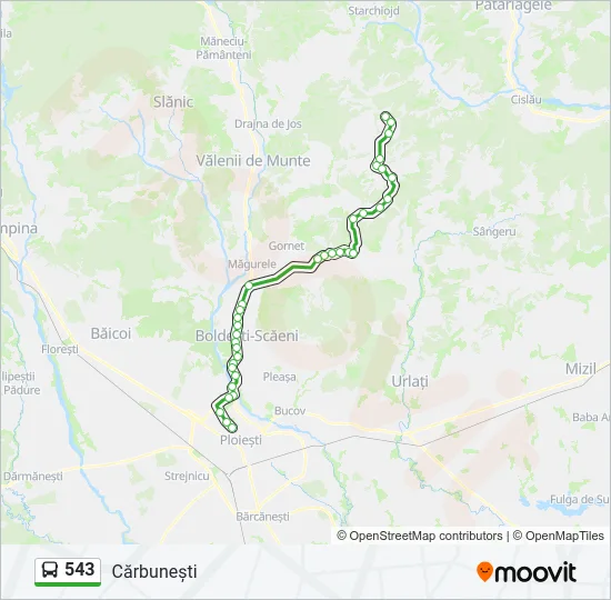 543 Bus Line Map