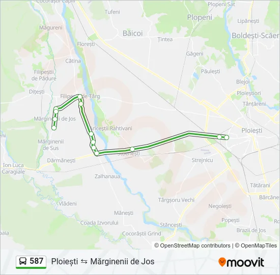 587 Bus Line Map