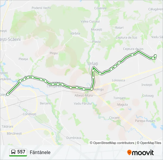 557 Bus Line Map