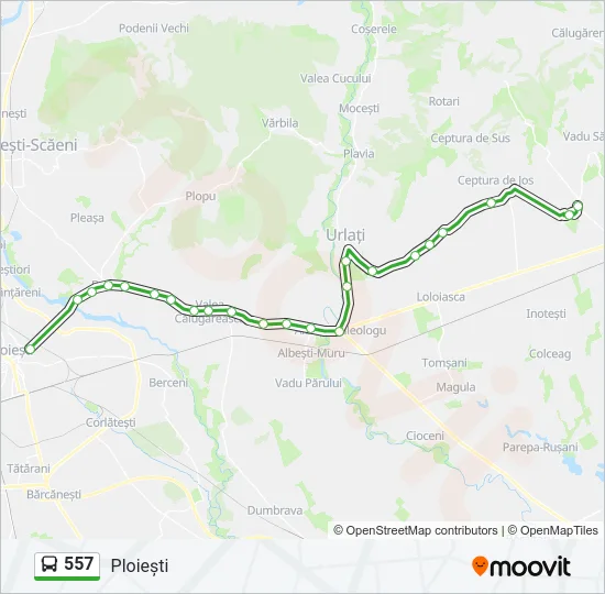 557 Bus Line Map