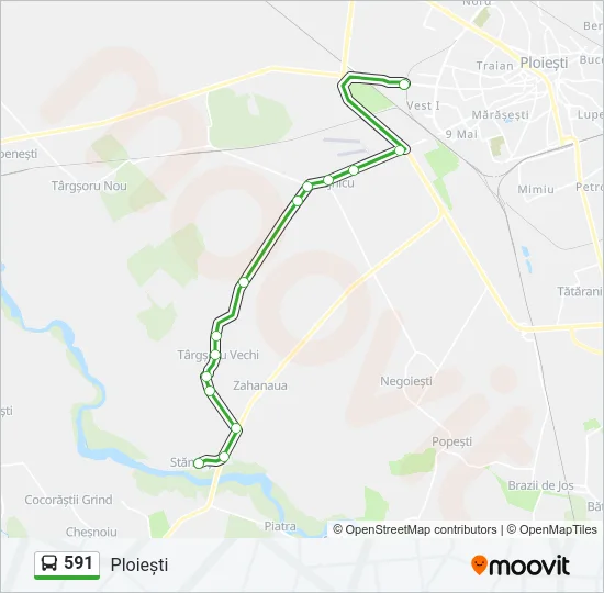 591 Bus Line Map