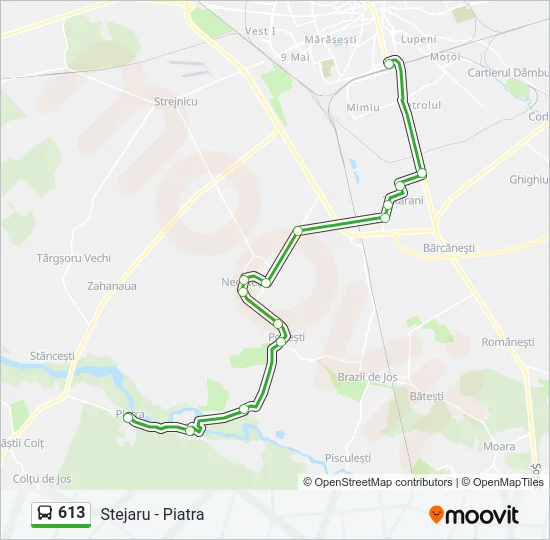 613 Bus Line Map