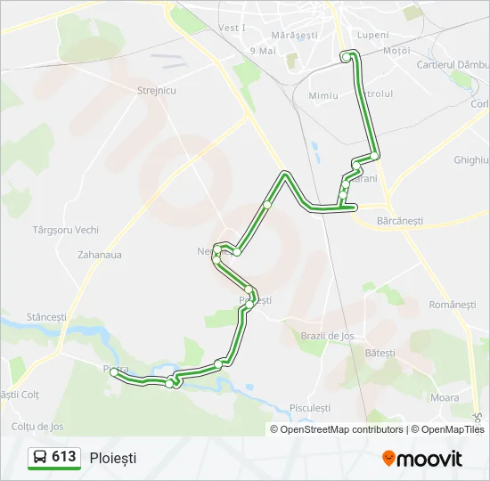 613 Bus Line Map
