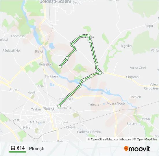 614 Bus Line Map