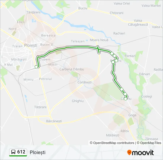 612 Bus Line Map