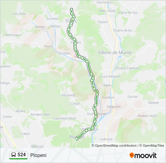 524 Bus Line Map