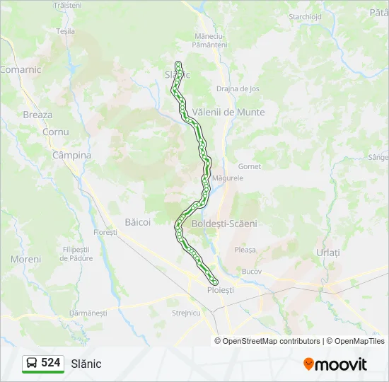 524 Bus Line Map
