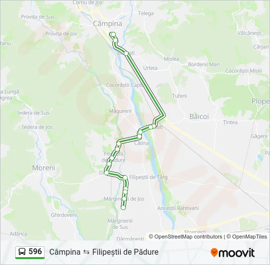 596 Bus Line Map