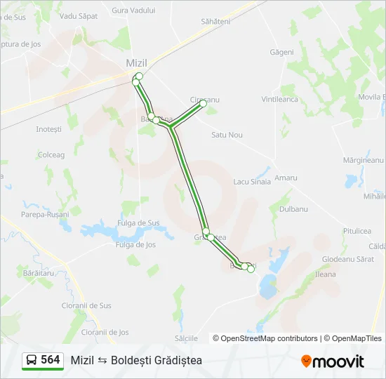 564 Bus Line Map