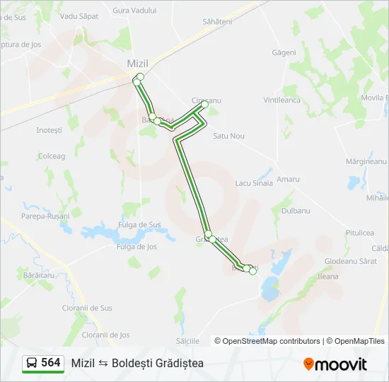 564 Bus Line Map