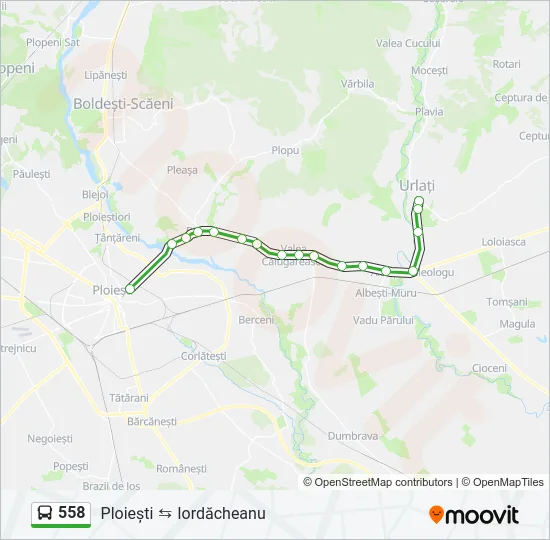 558 Bus Line Map