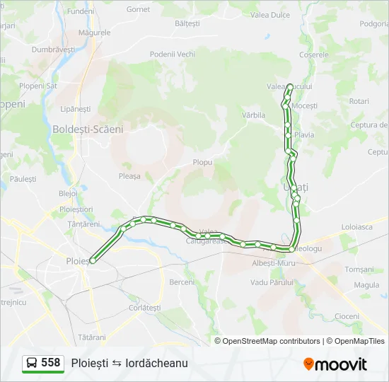 558 Bus Line Map