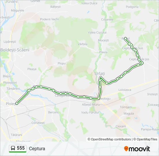 555 Bus Line Map