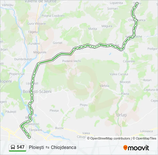 547 Bus Line Map