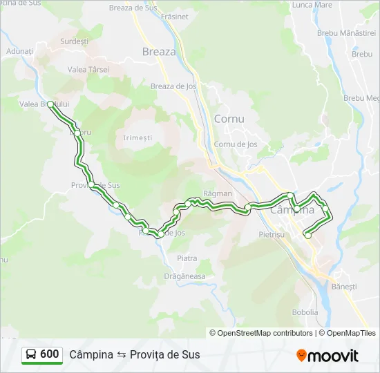 600 Bus Line Map