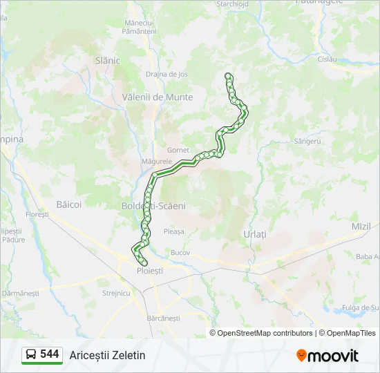544 Bus Line Map