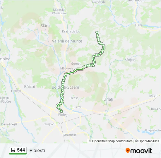 544 Bus Line Map