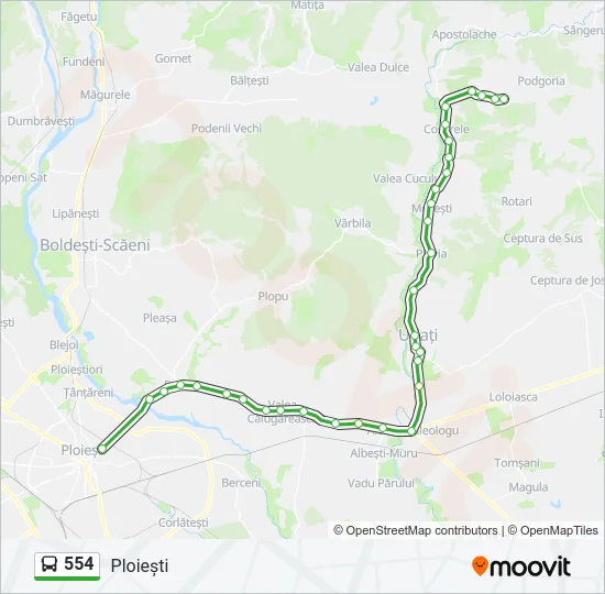 554 Bus Line Map