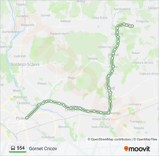 554 Bus Line Map