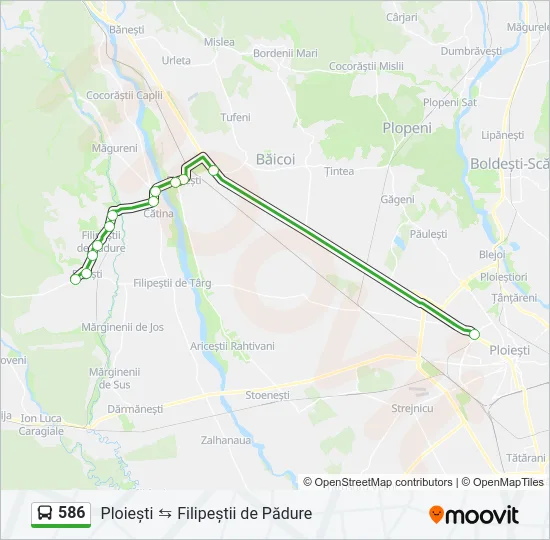 586 Bus Line Map