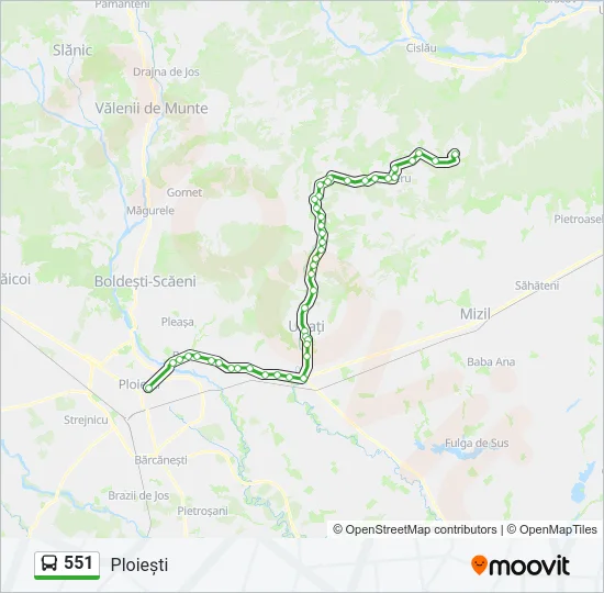 551 Bus Line Map