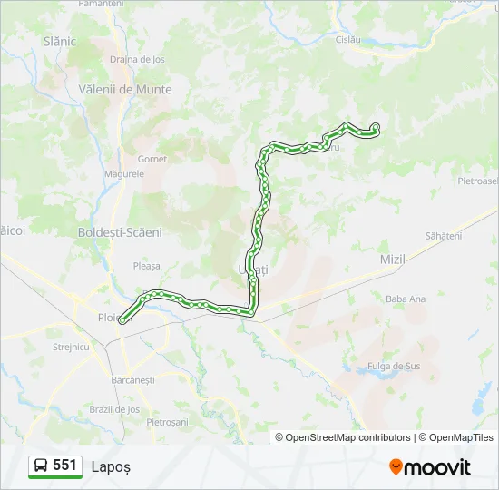 551 Bus Line Map