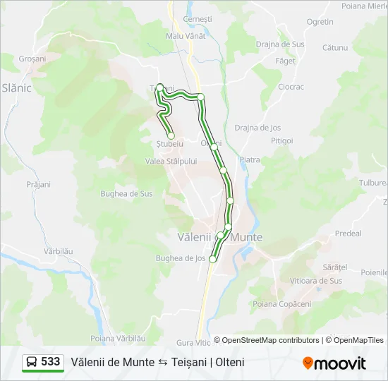 533 Bus Line Map