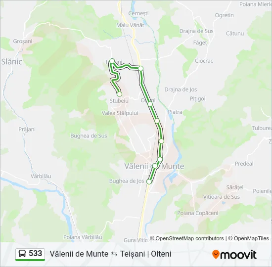 533 Bus Line Map